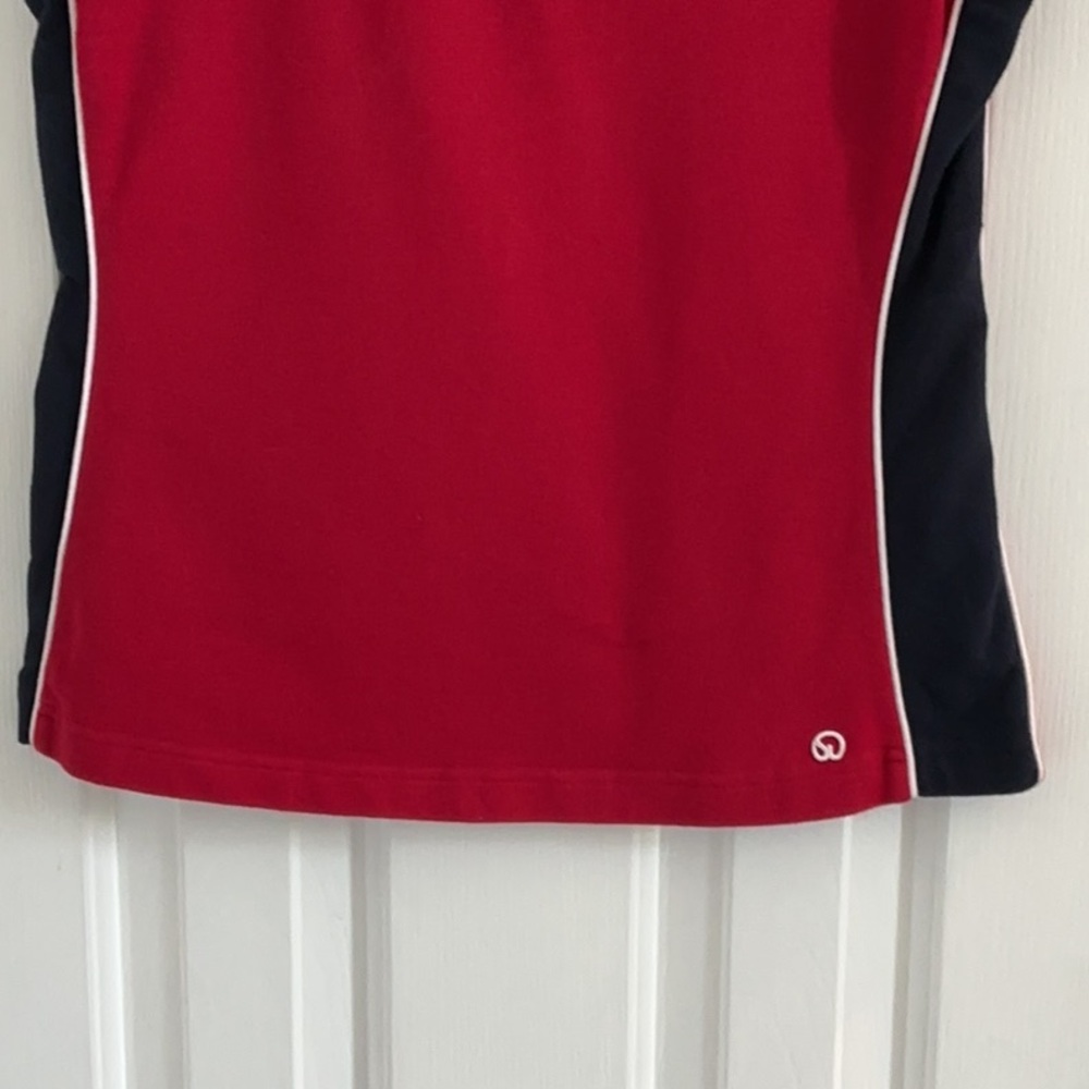 St. John Sport Red Tank w/ Navy Striped Sides & White Trim - Picture 3 of 8